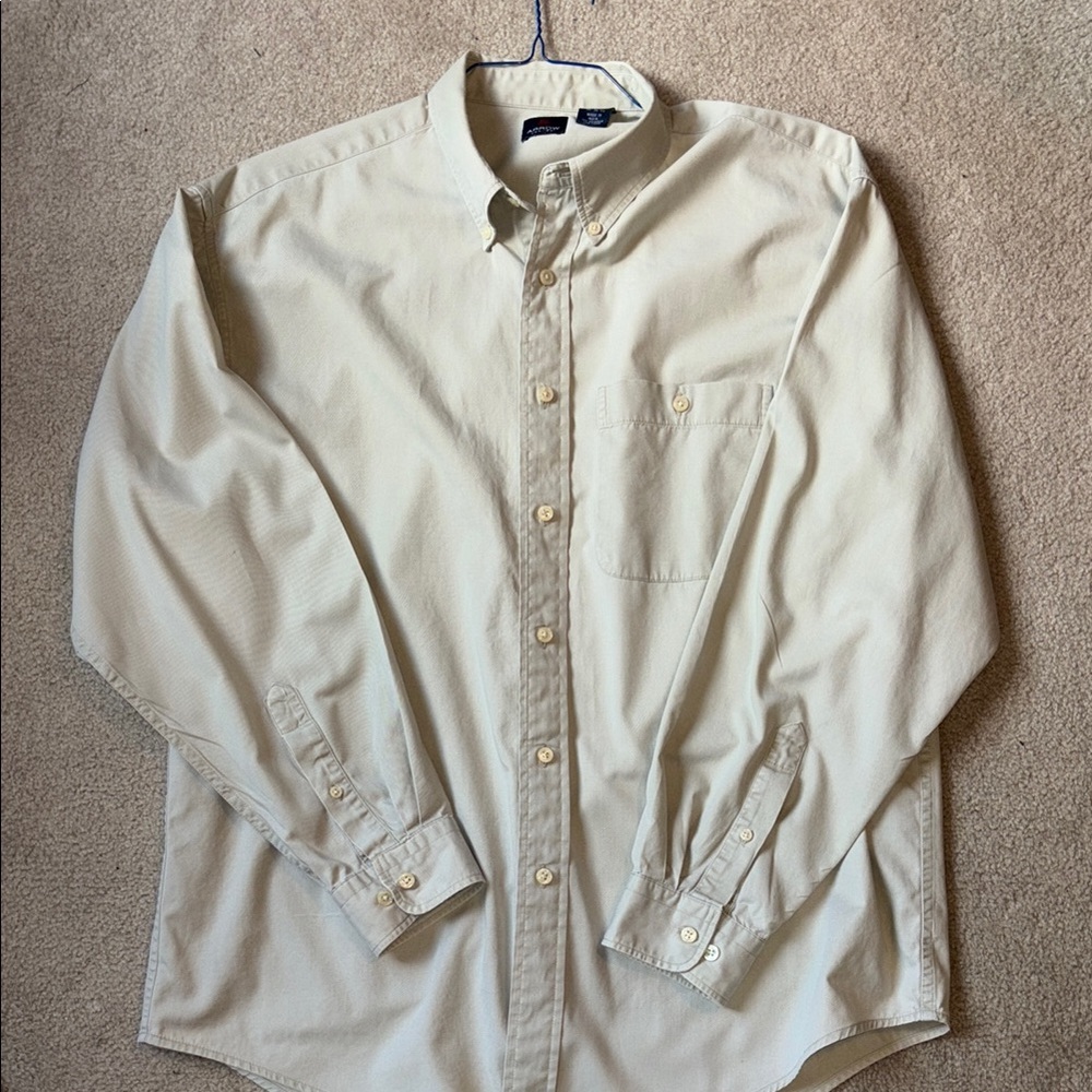 Arrow Tan Casual Button Long Sleeve Down Shirt Relaxed Fit